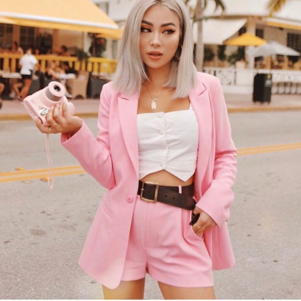 Choosy Pink Blazer and Shorts Set